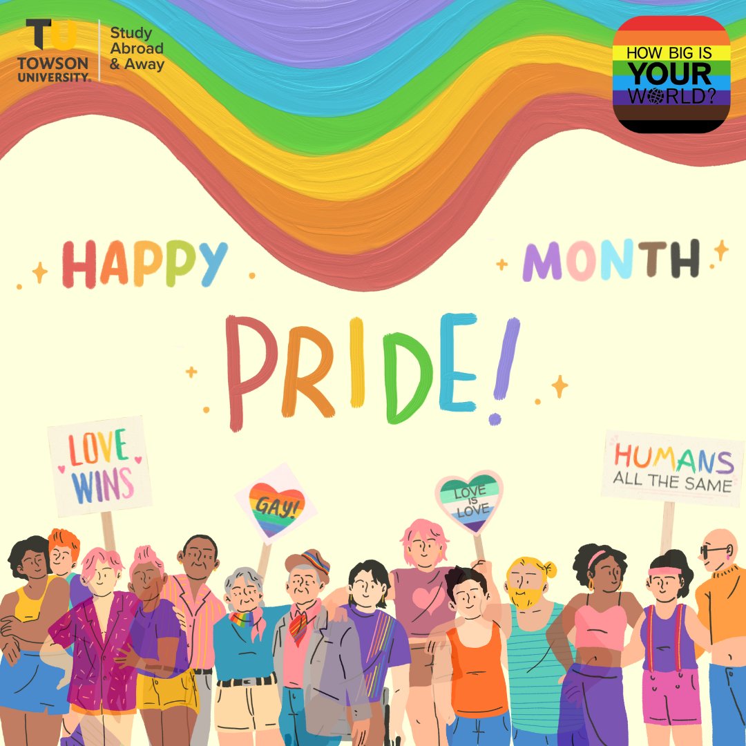 Happy Pride Month!!!🏳️‍🌈The Study Abroad &amp; Away Office is wishing everyone a safe and happy pride!!!
#PrideMonth #HowBigIsYourWorld #TUabroad