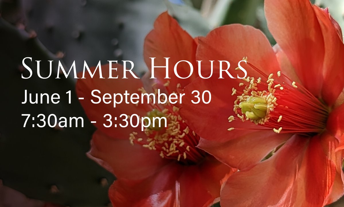 Summer hours start today! We're open 7 days a week from 7:30am - 3:30pm for summer
