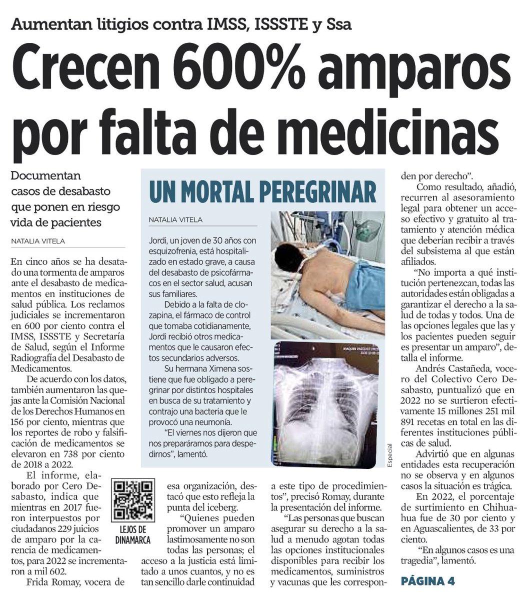 Aumento en amparaos por falta de medicamentos, en recetas sin surtir, en quejas ante la CNDH por falta de medicinas…

La OBRADORIZACIÓN de la salud pública, no hay más.