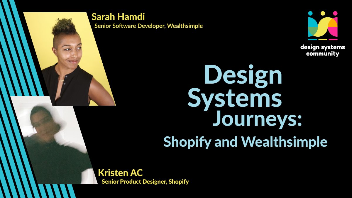 dscc_tor's tweet photo. We're back with in-person meetup in Toronto!  Join us for an evening of Design Systems Journeys with @ackristen from @Shopify and Sarah Hamdi @Wealthsimple.

📅 Monday, June 19, 2023
⏰ 6 PM to 8 PM EDT
🎟️ https://t.co/rNASEyuUwq https://t.co/Rna5NeSGnB