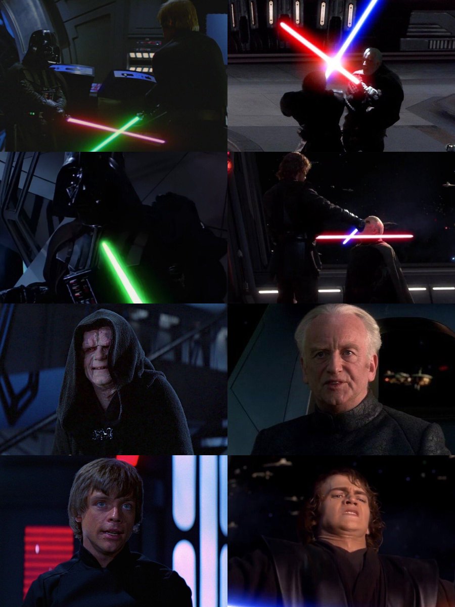 I can’t believe I’m just noticing it but anakin vs dooku in ROTS parallels Luke vs Vader in ROTJ

both Luke and anakin tapped into the darkside to defeat their opponent

and both of them were tempted by Palpatine to kill their opponent …