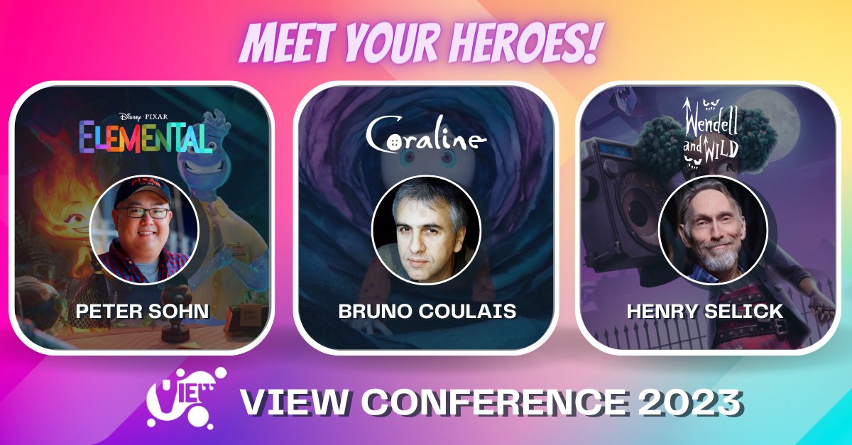 ✨Meet your #heroes at @ViewConference 2023!

💥@PEETSOWN @Pixar @pixarelemental #Elemental 
💥Henry Selick #WendellandWild @netflix #Netflix 
💥Bruno Coulais #Coraline

#TheFutureWeWant
❗Registration is open ❗: viewconference.it/pages/registra…
15-20 Oct, #Turin, #Italy #savethedate