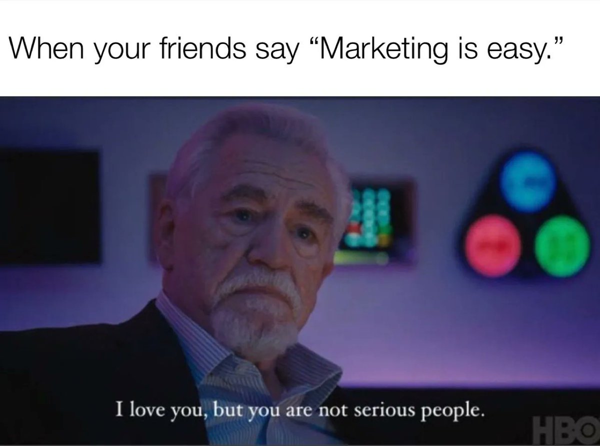 The feeling when a non-marketer tells a marketer that marketing is easy.

#Marketing #DigitalMarketing #ContentMarketing #OnlineMarketing #SMM #EmailMarketing #InboundMarketing