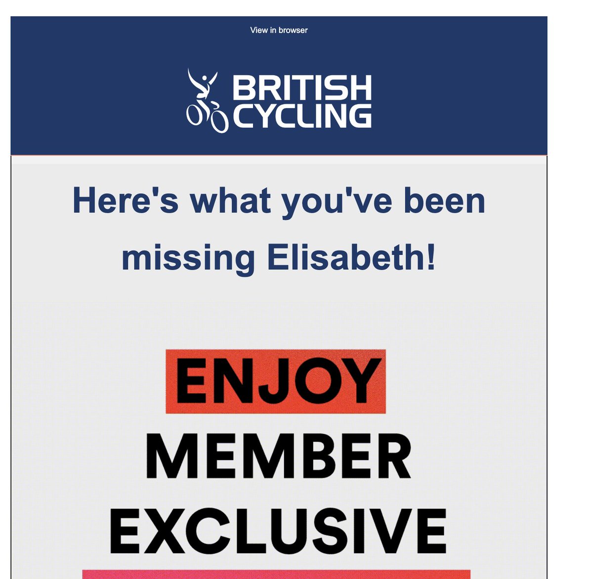 Hah, <a href="/BritishCycling/">British Cycling</a> emailed to ask me to renew my membership.

There's literally no way I'd join again. Zero.