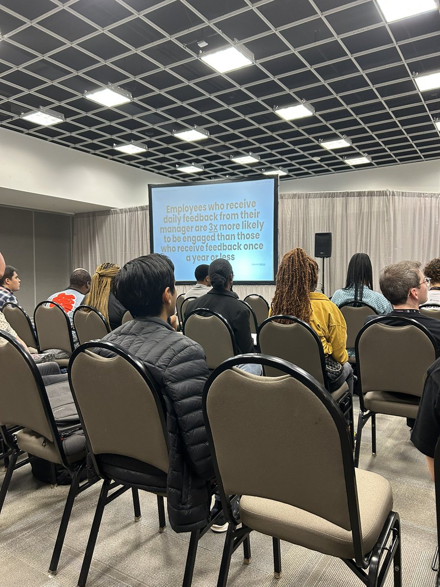 Talk 3 - <a href="/PaolaMariselli/">Paola Mariselli</a> detailed how to go from a good manager to a great one! Being intentional about aspects like feedback, ambitions, impact and mindset can make that difference in supporting your teams careers✨ 
#care #renderATL #goodtogreat