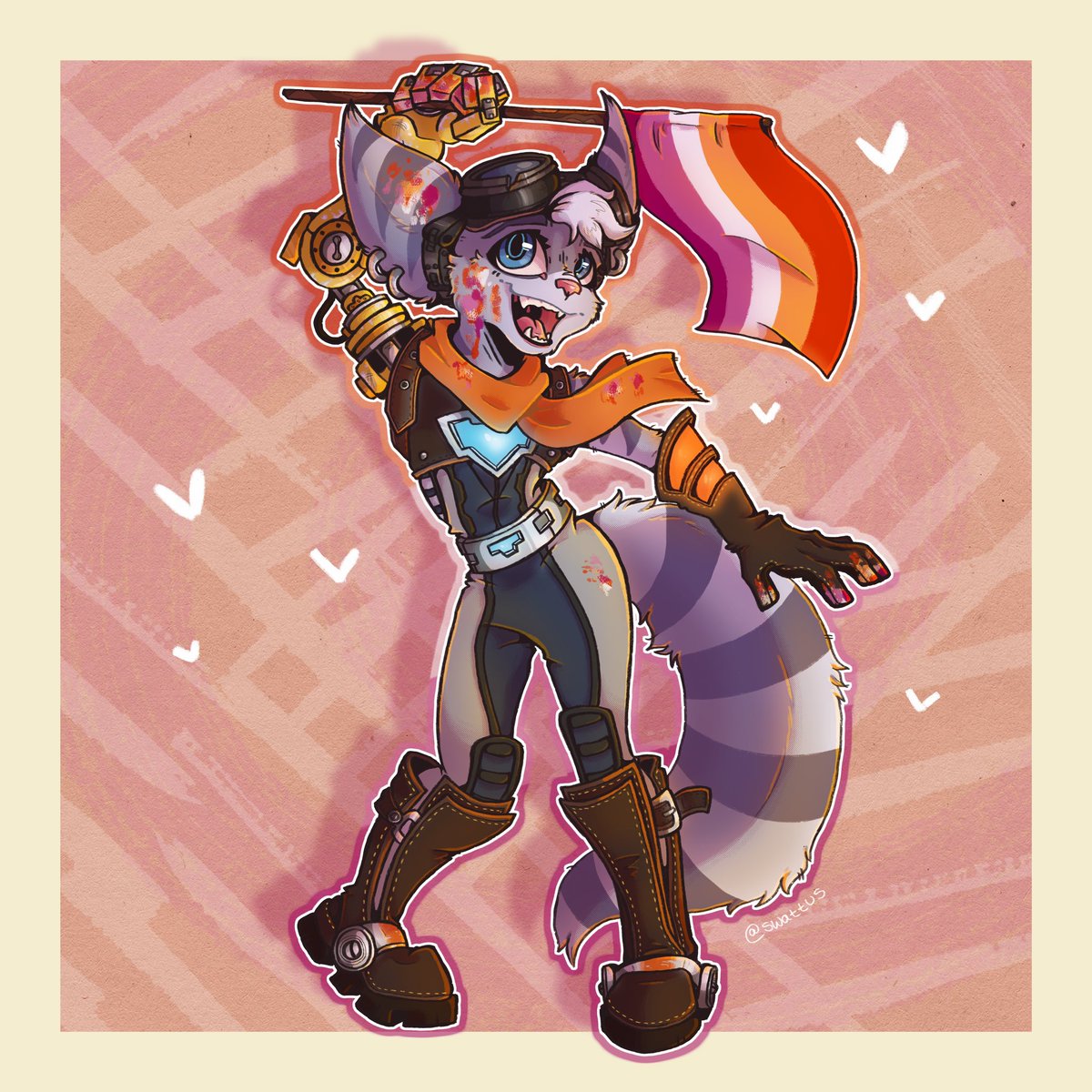 Heard people didn’t like Lesbian Rive- 
OOPS! Looks like my hand slipped~ 🌈

• #RatchetAndClank • #Rivet • #Pride •