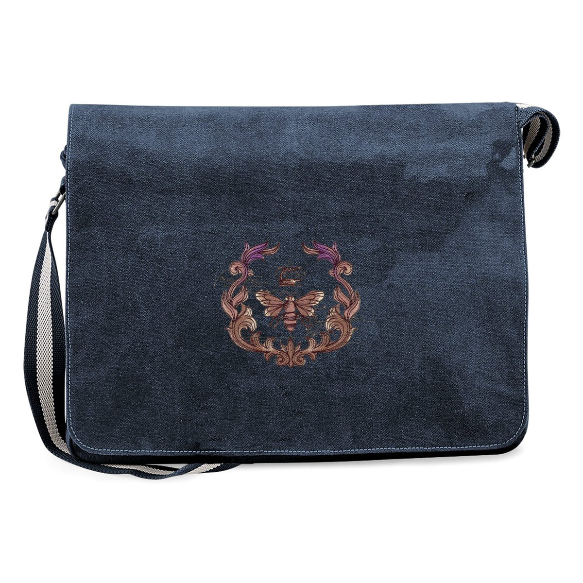 Rekindledluv's tweet image. 🐣. Offer Xtras! Vintage Canvas Messenger Bag with a Parisian Bee design - available in 5 colours for £45.00 #FrenchBag #BeeBag