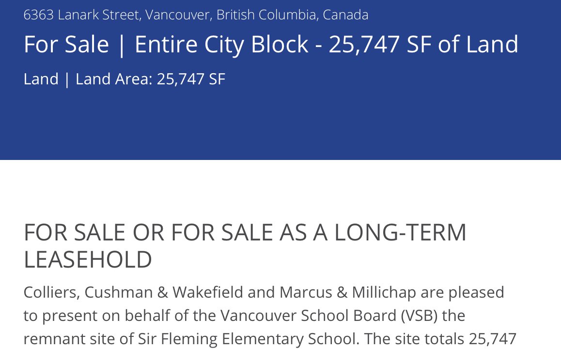 @VSB39 has now left kids behind and is in the real estate market. Where is the oversight? This is a school board. @RachnaSinghNDP @KenSimCity @Vote4ABC @MichaelLeeBC @Dave_Eby