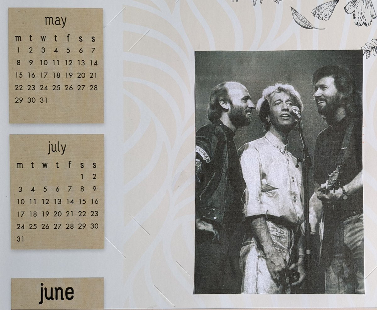Happy June everyone! 🌞 You can't get better than a picture of three Bee Gee brothers around one microphone on my calendar this month! 🥰  #BeeGees #RobinGibb #MauriceGibb #BarryGibb #ItsJune