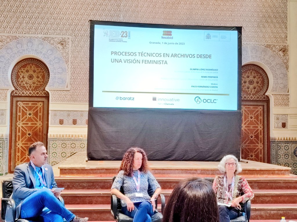 ♀️El 90% dels fons arxivístics  són exclusivament ♂️ Ex.: la Casa Fuster de Domènech i Montaner era propietat de la dona i Fuster era el marit.
👉Cal fer relectures i desarxivar les dones! Gènere a la descripció +🌈 <a href="/remei_perpinya/">Remei Perpinyà</a> i <a href="/OlimpiaLopezRo/">Olimpia López Rodríguez</a>  #JEID23  cc <a href="/FilsFem/">Fils Feministes</a>