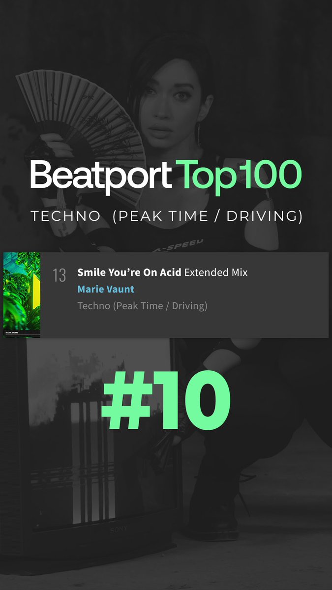 Marie Vaunt (@marievaunt) on Twitter photo Wow, Smile You're On Acid is # 10 on the Beatport Techno Top 100 🫠💫
Thank you so much <a href="/RevealedRec/">Revealed Recordings</a> for believing in this release, and to all my fans for the incredible support. You're all amazing! Love you guys🥀 🖤
#techno #acid Wow, Smile You're On Acid is # 10 on the Beatport Techno Top 100 🫠💫
Thank you so much <a href="/RevealedRec/">Revealed Recordings</a> for believing in this release, and to all my fans for the incredible support. You're all amazing! Love you guys🥀 🖤
#techno #acid