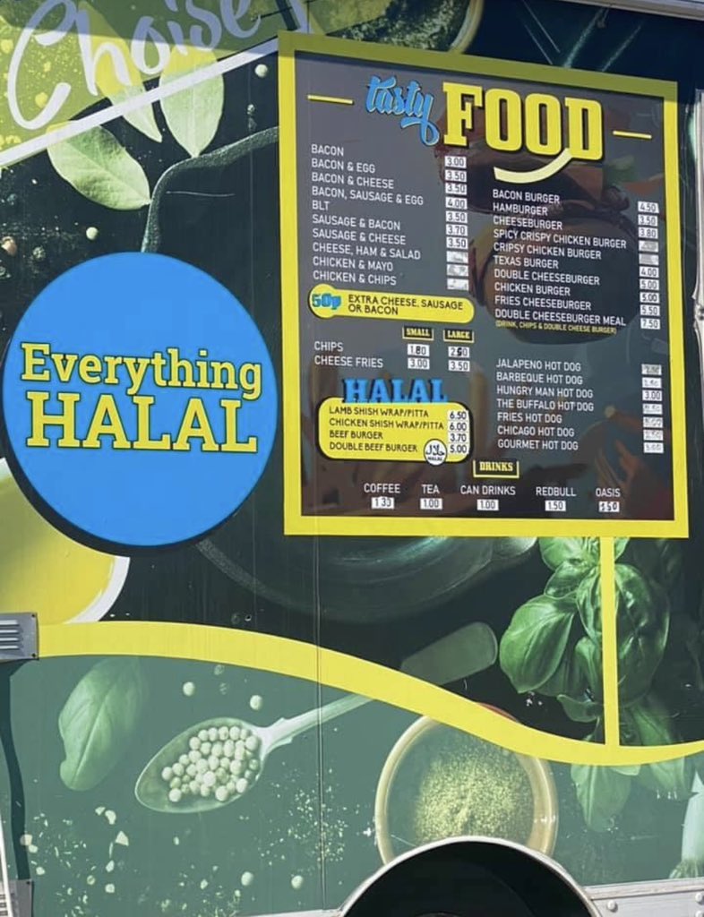 Can anyone see what is wrong with this menu #halal #barking #food #eastlondon #englandhasfallen