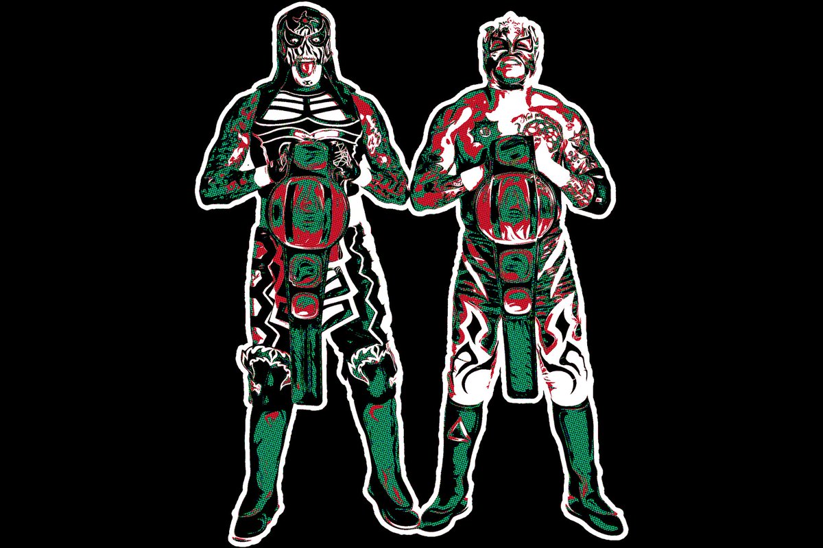 MinionPortraits's tweet photo. Lucha Bros - Tag Team Champions @PENTAELZEROM @ReyFenixMx 

Do you prefer with or without the background??

@AEW @AEWonTV @AEWGames 

#art #artwork #wrestling https://t.co/H5pvwxxzmg