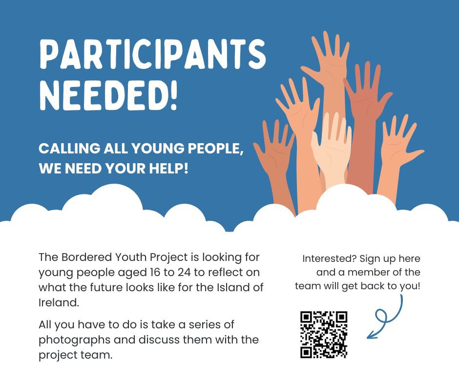 📣 Aged 16-24 in NI? 📣 Do you want to make change in your community? Participate in the Bordered Youth Project! For more information see the image below, or email borderedyouth@ulster.ac.uk ✨ please retweet and circulate to anyone that might be interested ✨