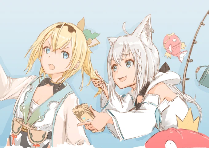 みんなぁぁ おやすみぃ～今日の過去絵はぁー?釣りに取りつかれた狐 