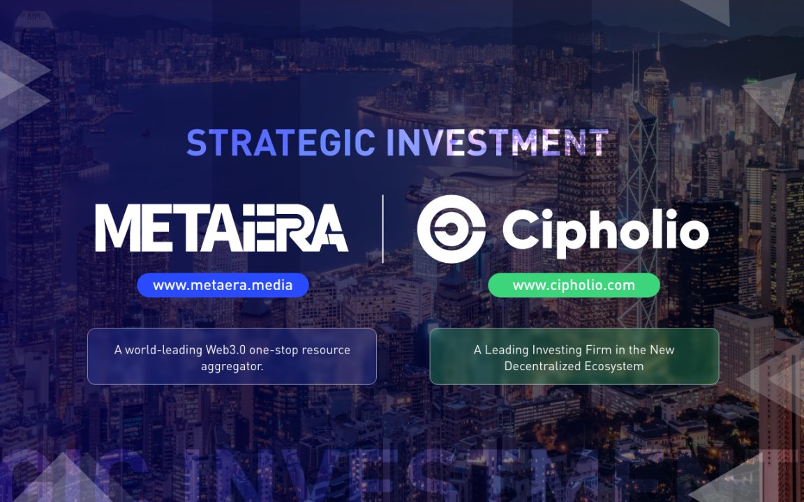 MetaEra (@metaerahk) on Twitter photo Excited to announce the strategic investment from <a href="/Cipholio/">Cipholio Ventures</a> !
Regarding Hong Kong's new policy on Web3, Meta Era will partner with Cipholio in driving innovation and adoption of Web3 and blockchain technology with offline and online events in Hong Kong and worldwide. Excited to announce the strategic investment from <a href="/Cipholio/">Cipholio Ventures</a> !
Regarding Hong Kong's new policy on Web3, Meta Era will partner with Cipholio in driving innovation and adoption of Web3 and blockchain technology with offline and online events in Hong Kong and worldwide.