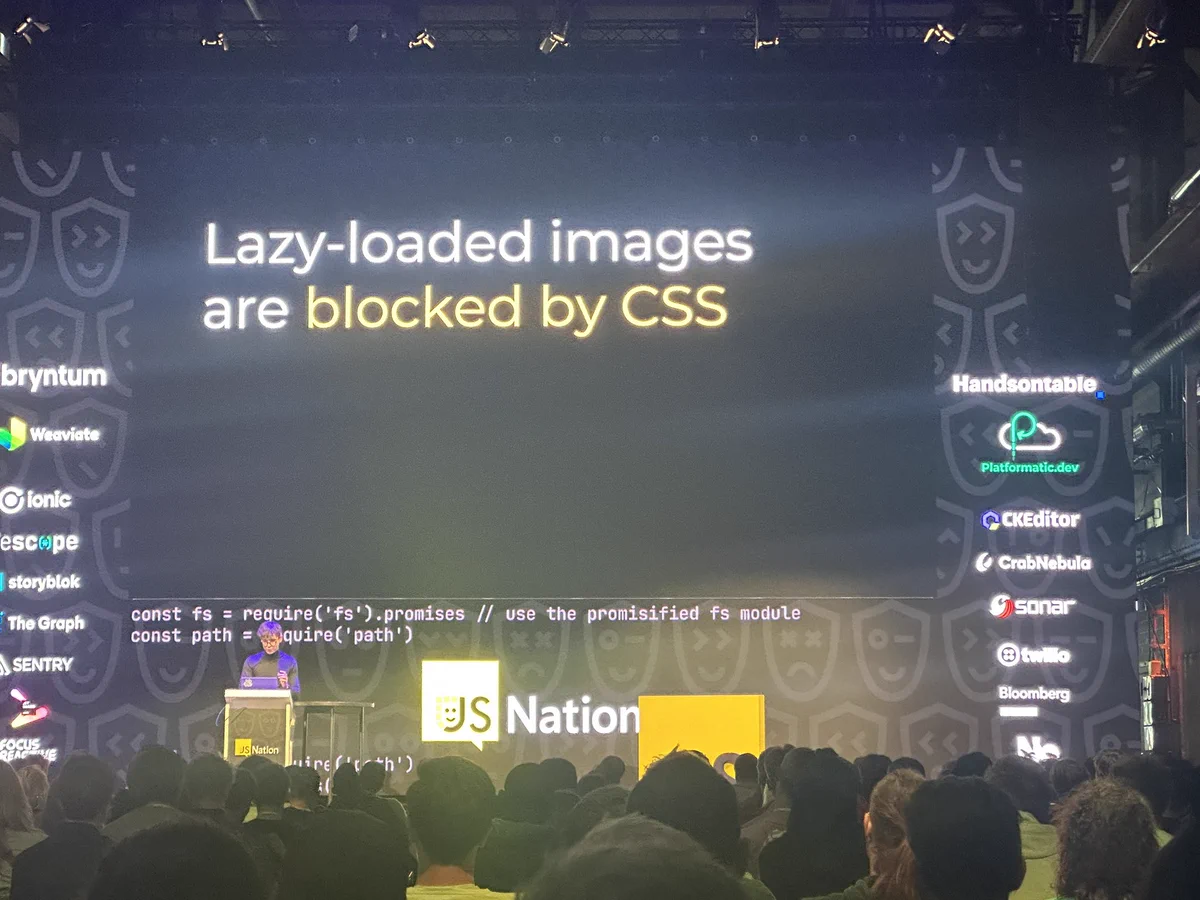 Slide saying “Lazy-loaded images are blocked by CSS”