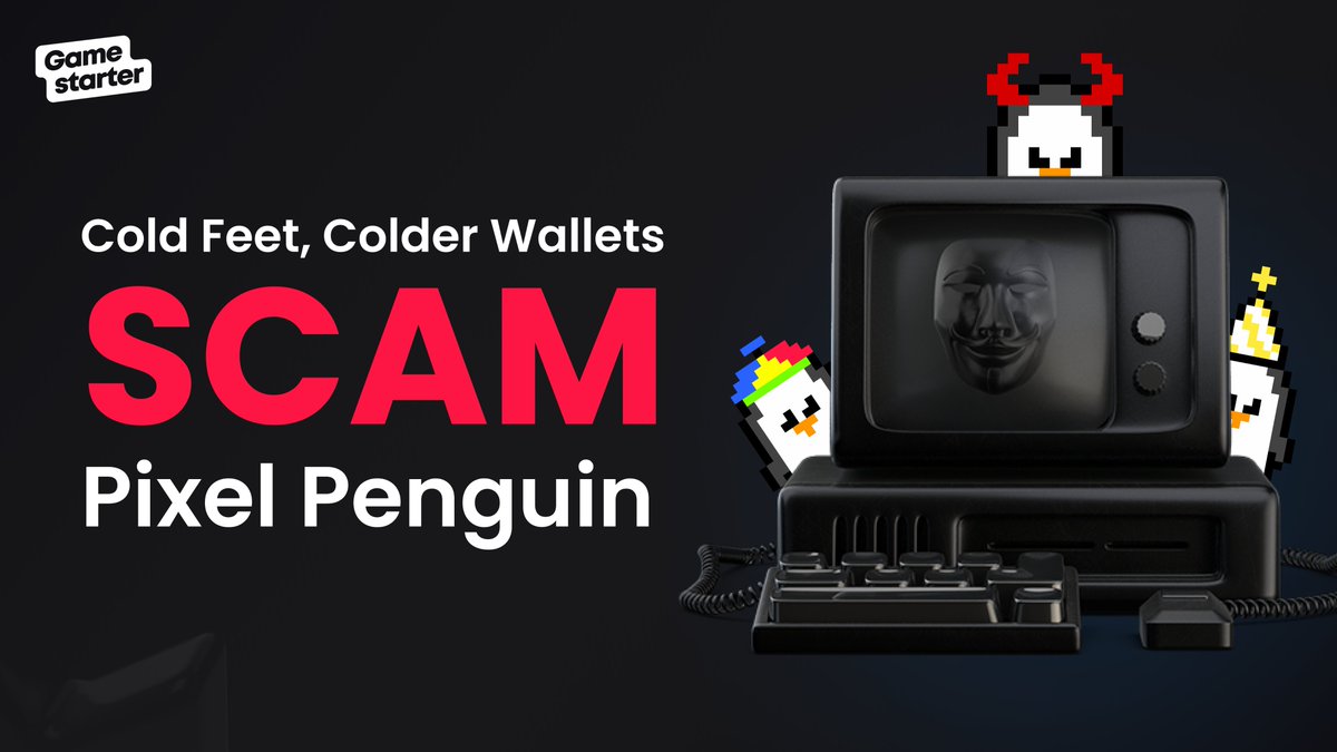 gamestarter's tweet photo. 1/10 🧵

The #NFTs space was rocked by yet another scam, reminding us of the dangers lurking behind hastily launched projects and the role of "Crypto Influencers". ⚠️

The Pixel Penguins saga unfolded like a gripping thriller, with an ending no one saw coming. 🐧 https://t.co/UxJ6jmOilg