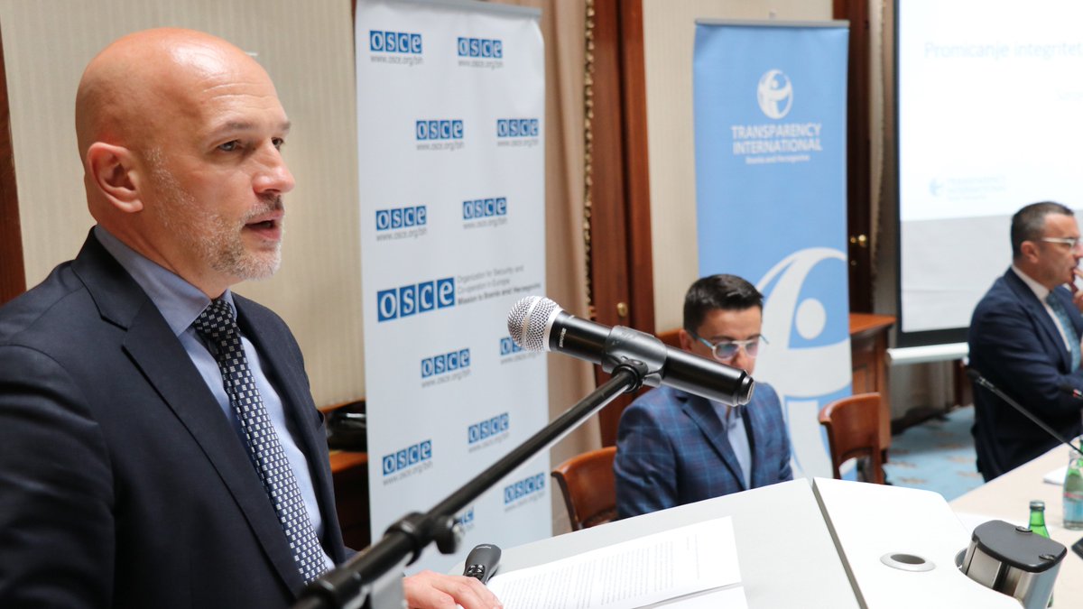 OSCEBiH's tweet photo. Conference alert! @tibihorg &amp; @oscebih joined forces to address integrity &amp; ethics in political parties. Effective penalties for campaign finance violations are a must. Strengthening #BiH Central Election Commission, especially the Audit Service, is crucial for control system. https://t.co/tQsRF7gPBh