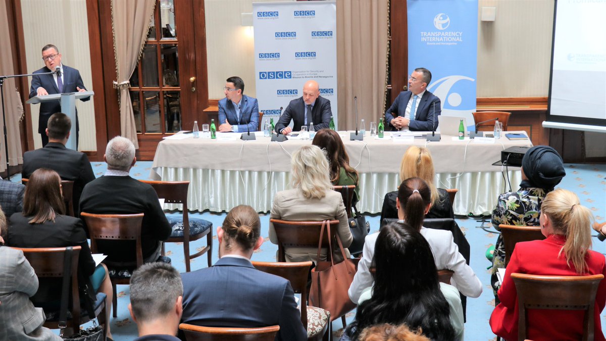 OSCEBiH's tweet photo. Conference alert! @tibihorg &amp; @oscebih joined forces to address integrity &amp; ethics in political parties. Effective penalties for campaign finance violations are a must. Strengthening #BiH Central Election Commission, especially the Audit Service, is crucial for control system. https://t.co/tQsRF7gPBh