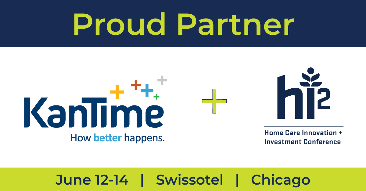 KanTimeSoftware's tweet photo. KanTime Inc. is honored to be a HI2 partner and looking forward to this year’s conference.  

This event is from the producers of Home Care 100 and is a real Who’s Who of home care providers, payers, investors, and innovators. 

June 12 - 14, Swissotel Chicago. https://t.co/SDI5AM0VEt