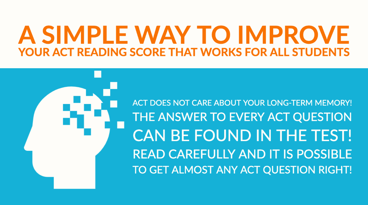 myprepacademy's tweet image. A Simple Way To Improve Your ACT Reading Score That Works For All Students
The answer to every ACT question can be found in the test!
#collegeprep #tutoring #acttestprep #actprotip ##actprep #act #testprep #acttest