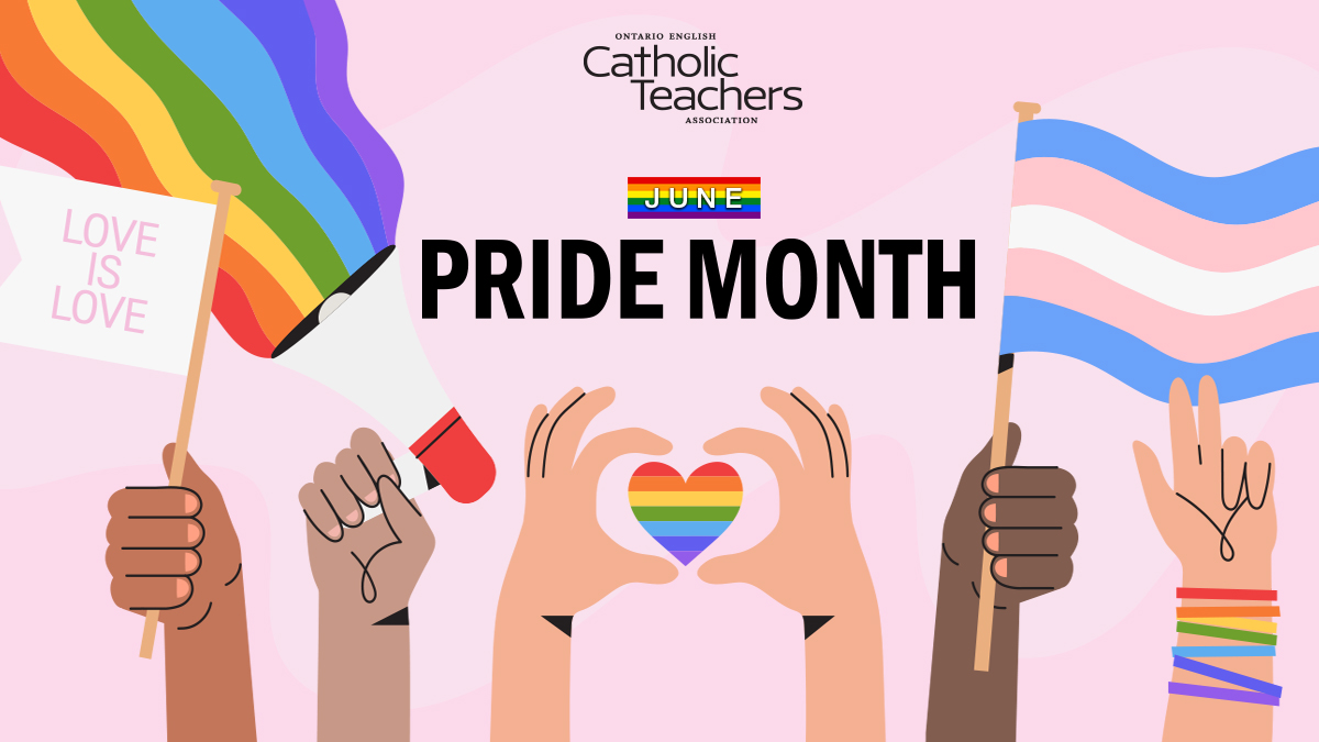 To all #2SLGBTQIA+ students, educators, &amp; communities – you are valued, loved, &amp; supported! #onted

#CatholicTeachers – each &amp; every day – celebrate &amp; champion #2SLGBTQIA+ communities, as we strive to create a safe &amp; welcoming environment for all.