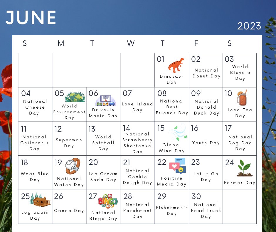 Happy first day of June!!! Take a look at our National Holiday Calendar so you can stay up to date on upcoming National Days in June and Celebrate Every Day!!!

#June #firstdayofJune #nationalcalendars #nationaldaycalendars #nationaldays #funpost #funfacts