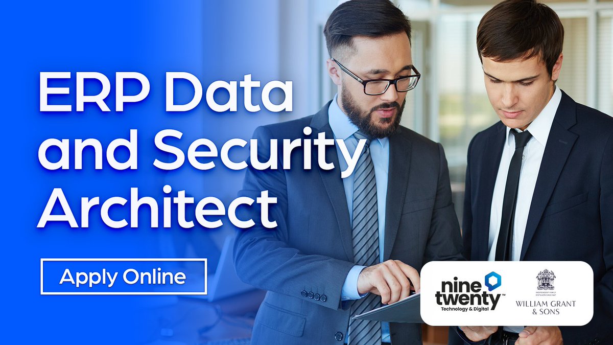 📍 Glasgow / Lanarkshire
✨Hybrid - 3 days pw on site

Nine Twenty Technology &amp; Digital are delighted to be partnering with William Grant &amp; Sons, for the position of an ERP Data &amp; Security Architect. 

More details ⬇️
ffi.sh/mxcS5

#NineTwentyRecruitment #Hiring