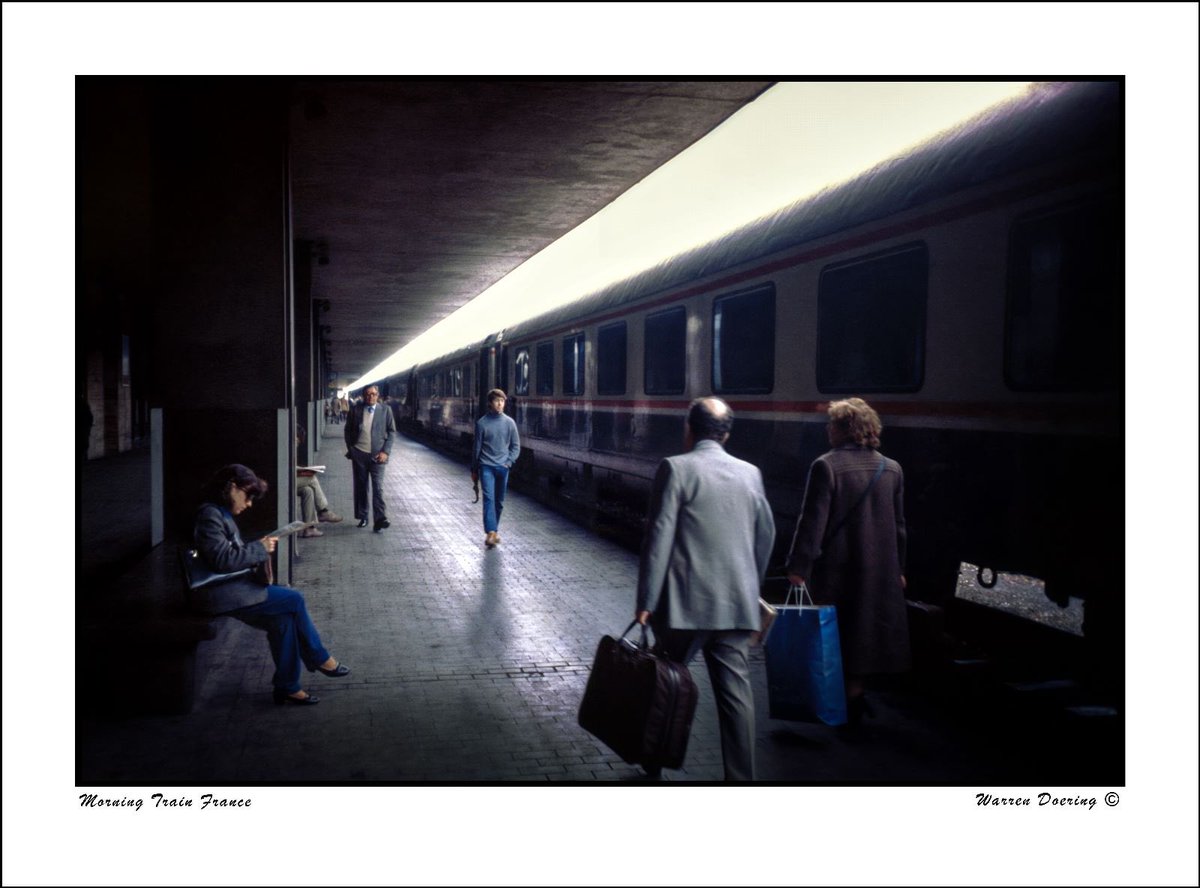 Morning Light Station South of France #photography #filmphotography #Ektachrome #film #Film135mm #135mm #France #trainstation #morninglight #peoplewaiting #photoillustration #nikon #nikonF3