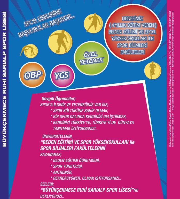 RuhiSarialpSL's tweet image. Yetenek sınavlarına başvurular okullar kapandıktan sonra başlıyor. Duyuru ve bilgilendirmeler için internet sitemizi ve sosyal medya hesaplarımızı takip etmeye devam edin. #RSSL #sporlisesi