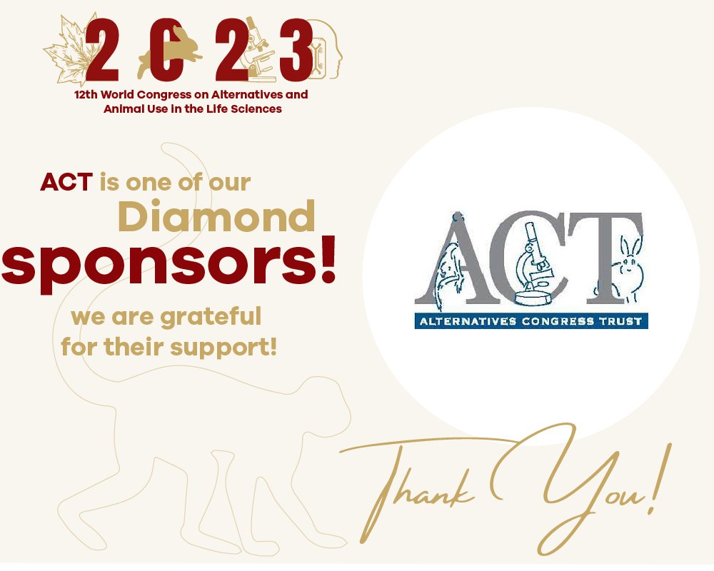 WC12Canada's tweet photo. Meet the Diamond Sponsors of WC12!
Thank you Alternative Congress Trust for contributions to WC12 and your leadership role in advancing the 3Rs!
#ACT #3Rsovertheedge #WC12niagarafalls #nonanimalmethods #science #research #innovation #ethics #policy https://t.co/I8Ui5Ljs3z