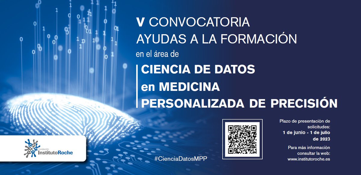 ¿Quieres ser bioinformática/o? 👩🏻‍💻👨🏾‍💻
<a href="/InstitutoRoche/">InstitutoRoche</a> convoca 4 becas para realizar el Máster en Bioinformática y Ciencia de Datos en Medicina de Personalizada de Precisión y Salud  <a href="/SaludISCIII/">Instituto de Salud Carlos III (ISCIII)</a> <a href="/CNIOStopCancer/">CNIO Stop Cancer</a> <a href="/BSC_CNS/">BSC-CNS</a>  <a href="/SEBiot_/">SEBiot</a>
ℹ️institutoroche.es/premiosybecas/…
✅ masterbioinformatica.com