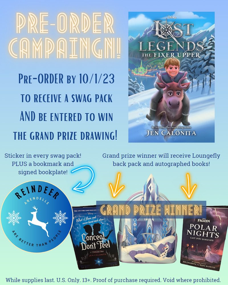THE FIXER UPPER swag is here! Preorder from these indie bookstores & you’ll receive an exclusive signed personalized foil bookplate, bookmark & Arendelle sticker. BONUS: Preorder & fill out the google form at link in my bio to be entered to win a grand prize inc. a Loungefly!