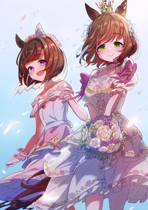 「closed mouth wedding dress」 illustration images(Latest)｜3pages