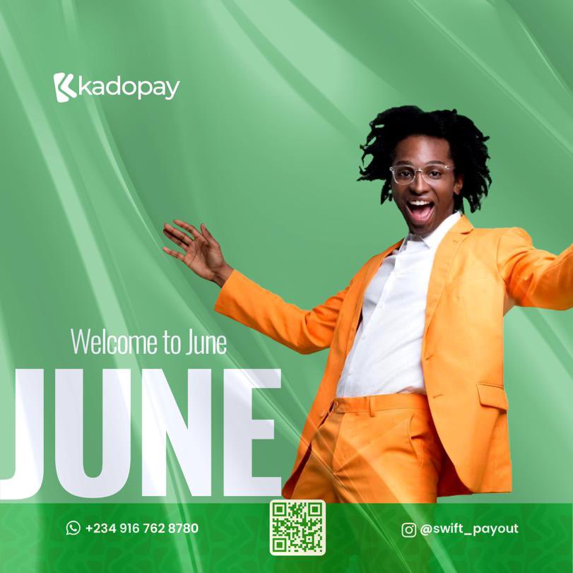 kadopayltd's tweet photo. Welcoming you’ll into the month of June😇
        #newmonthnewgoals #kadopay #digitalfunds #bitcoin #swiftpayout https://t.co/toehV5FknZ