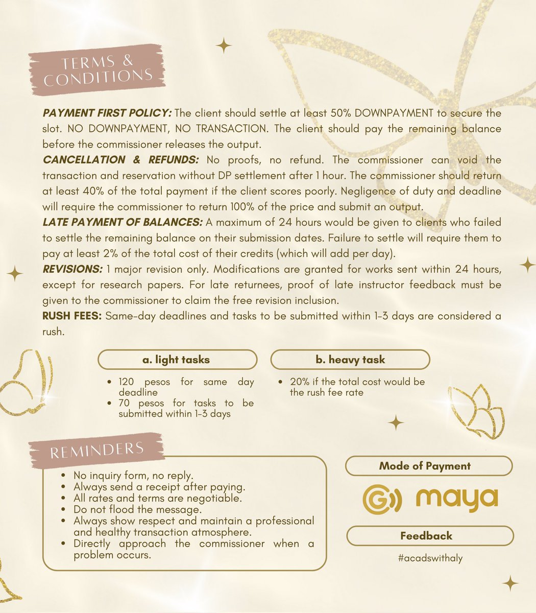 ˚ʚ♡ɞ˚ welcome to aly's corner! when in doubt, ask for aly's help. 

- let my magic spread your wings, and soar high. Aly is accepting academic, creative, journalistic, and professional commissions.

DM me to know more about my services. 

feedback - #acadswithaly ઇଓ