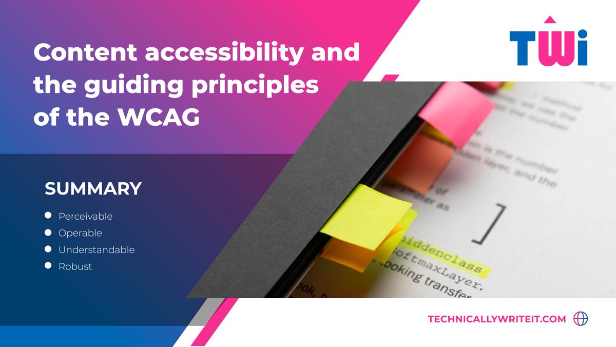 TechWriteIT's tweet image. 1/8 Content accessibility is all about eliminating barriers that hinder individuals with disabilities from accessing information, services, and opportunities. Its main goal? Ensuring everyone can effectively engage with content and tech. #ContentAccessibility #InclusiveContent
