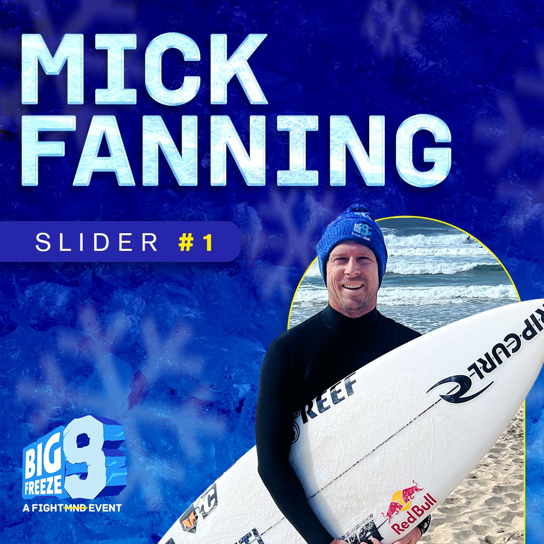 FightMND (@fightmnd) on Twitter photo Introducing the first slider taking the icy plunge at the 'G... <a href="/Mick_Fanning/">Mick Fanning</a>! He's used to gnarly swells, so we're sure he'll handle the ice like a champ. 💪❄️
#allinforMND #BigFreeze9 Introducing the first slider taking the icy plunge at the 'G... <a href="/Mick_Fanning/">Mick Fanning</a>! He's used to gnarly swells, so we're sure he'll handle the ice like a champ. 💪❄️
#allinforMND #BigFreeze9