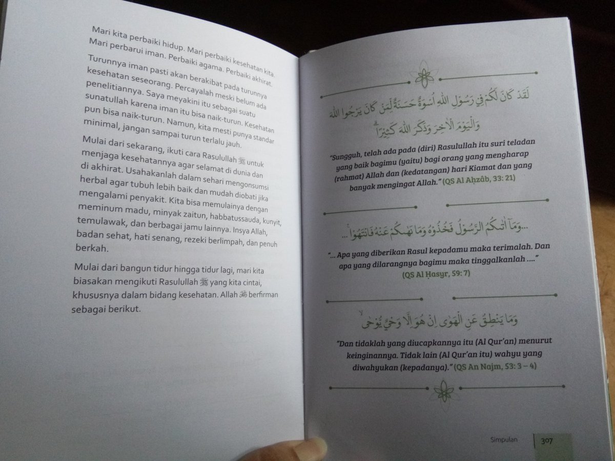 Kesalahan kita slm ini:Tdk menjadikan Al-Quran dan AsSunnah sbg pedoman hidup.Mengabaikan Rasulullah sbg contoh figur yg kita ikuti, terutama dlm menjaga kesehatan.

Katanya kamu cinta Allah dan Rasul-Nya? 

DUSTA

#muhasabahdiri
#backtoAlQuran
#backtonature