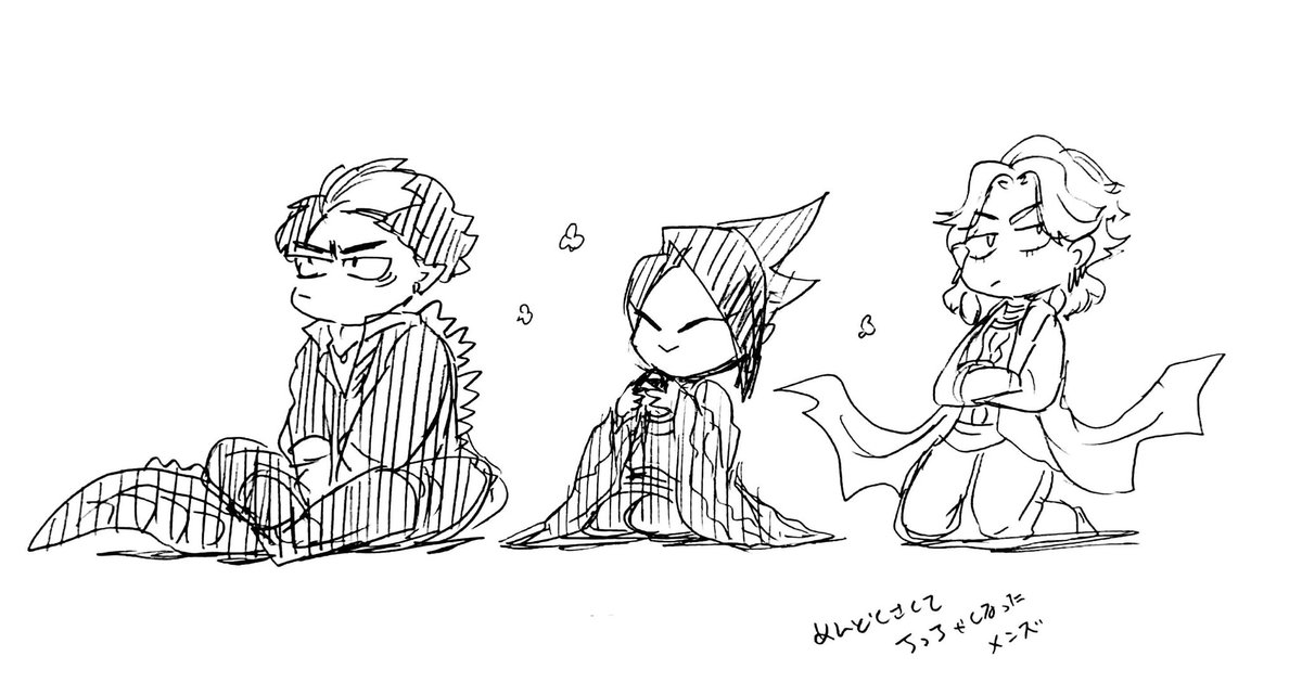遅刻したしめちゃめちゃ雑になったけどKOM4周年おめでとう(※怪獣擬人化) 