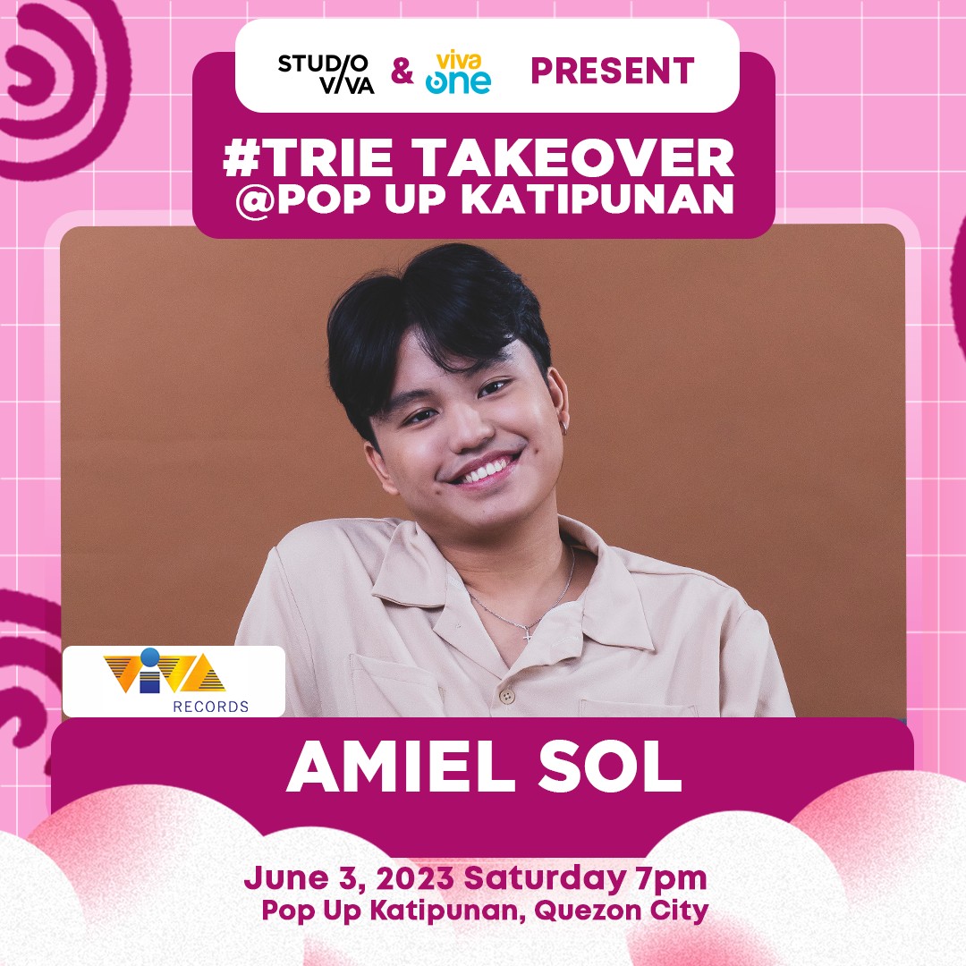 VIVA_Films's tweet image. Kung may kilig, magdadala si AMIEL SOL ng kirot sa kanta niyang, "DI NA AKIN"!

Studio Viva and Viva One present #TRIE TAKEOVER concert happening on June 3, 2023 at 7PM in Pop Up Katipunan!

#TRIETAKEOVER #PopUpKatipunan #TheRainInEspaña #VivaOne