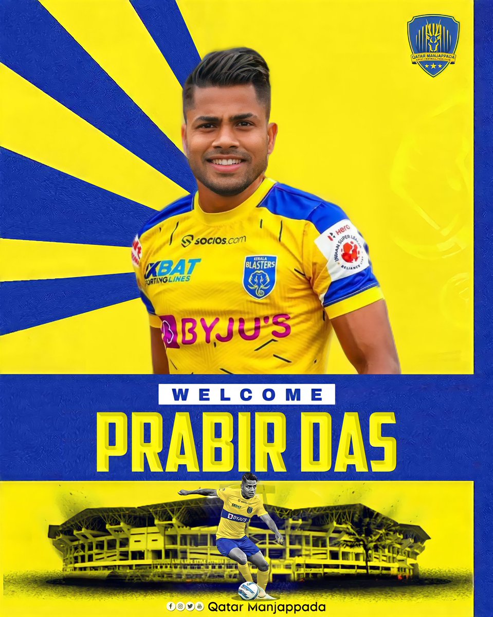 📣 Welcome to the newest addition to the Blasters  family! 🎉🌟 
We are thrilled to have you join our club and can't wait to witness your skills on the pitch. ⚽️🔥 

Get ready for pure passion for the beautiful game 🙌🏼💪🏼 
 
#കേരളബ്ലാസ്റ്റേഴ്‌സ് 
#keralablasters 
#qatarmanjappada