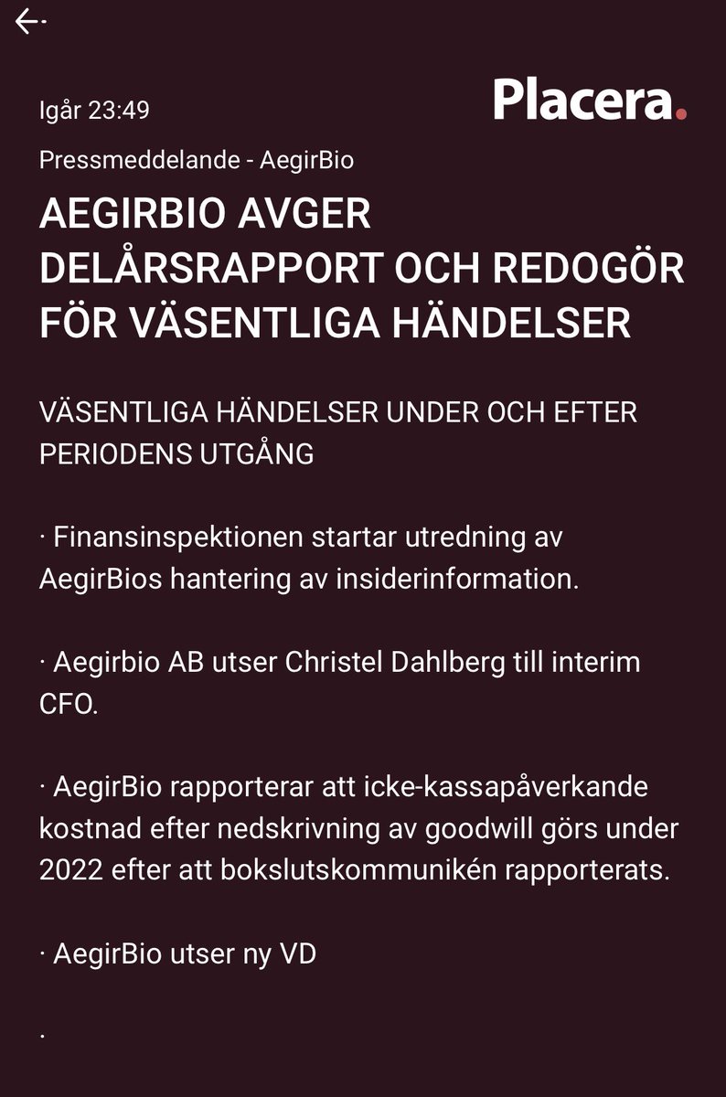 snubbeljuice's tweet image. Ingen som tänkt kommentera Aegirbios bajsrapport?

Fantastiska väsentliga händelser! 🥳

#bluffbolag
#Aegirbio
#finanstwitter 

Avnotera skräpet och utred skurkarna