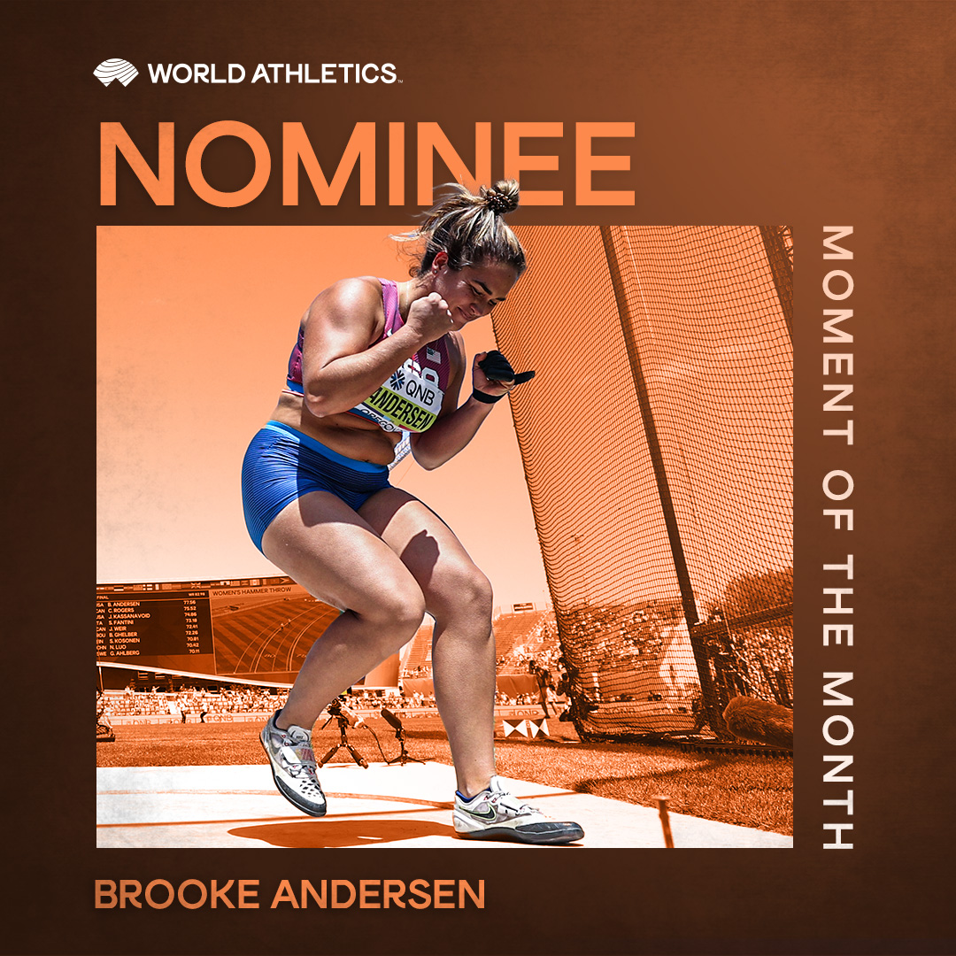 🔄 Retweet to vote for @brookeandersen8's world-leading 80.17m hammer throw.