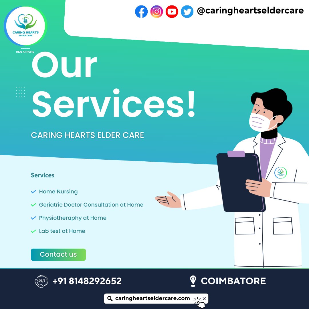 Caring hearts elder care

for info  📞 +91 8148292652

#HomeCare #Coimbatore #TamilNadu #news #tamilnews #Parents #family #Assistedliving #healthylifestyle #SENIOR #Homenurse #support #love
#homehealthcare  #seniorcare #doctor
#googlesearch #Doctorconsultation #laboratory