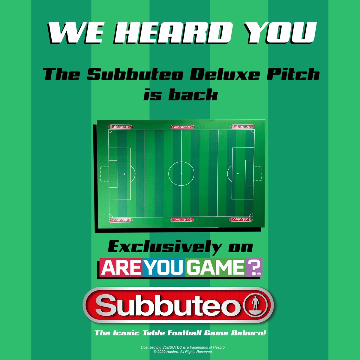 It’s Back! By popular demand the Deluxe Subbuteo Pitch is now back in stock, exclusively at Are You Game, just follow the link areyougame.co.uk/products/u0856… @SubbuteoOficial #subbuteo #subbuteopitch