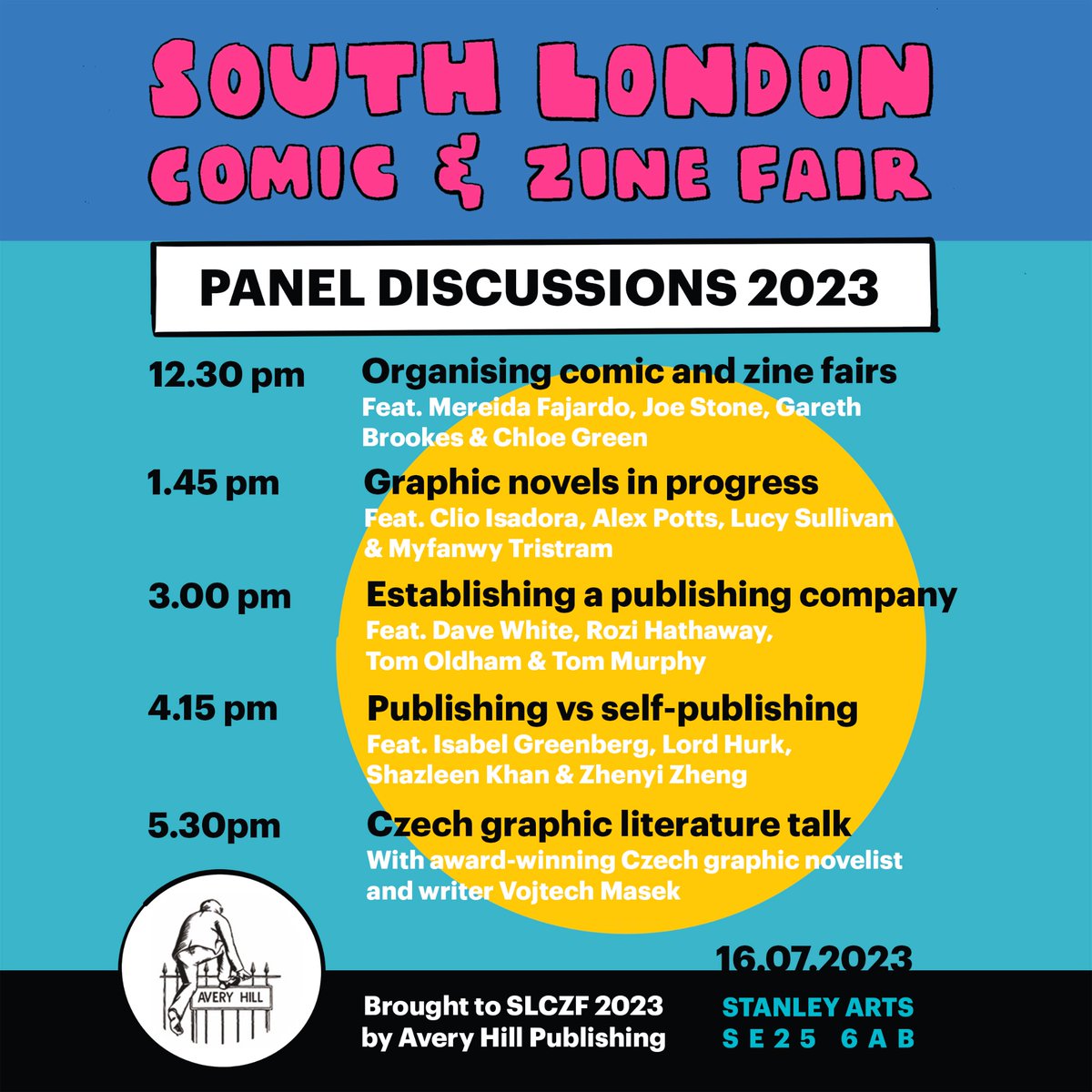 At this year’s #slczf2023 , <a href="/AveryHillPubl/">Avery Hill Publishing</a> have put together a programme to encourage ppl get involved w UK comics, from making work to helping create the infrastructure needed to build audiences and connect w readers. Join us and get inspired! 

eventbrite.com/o/south-london…
 
#comics