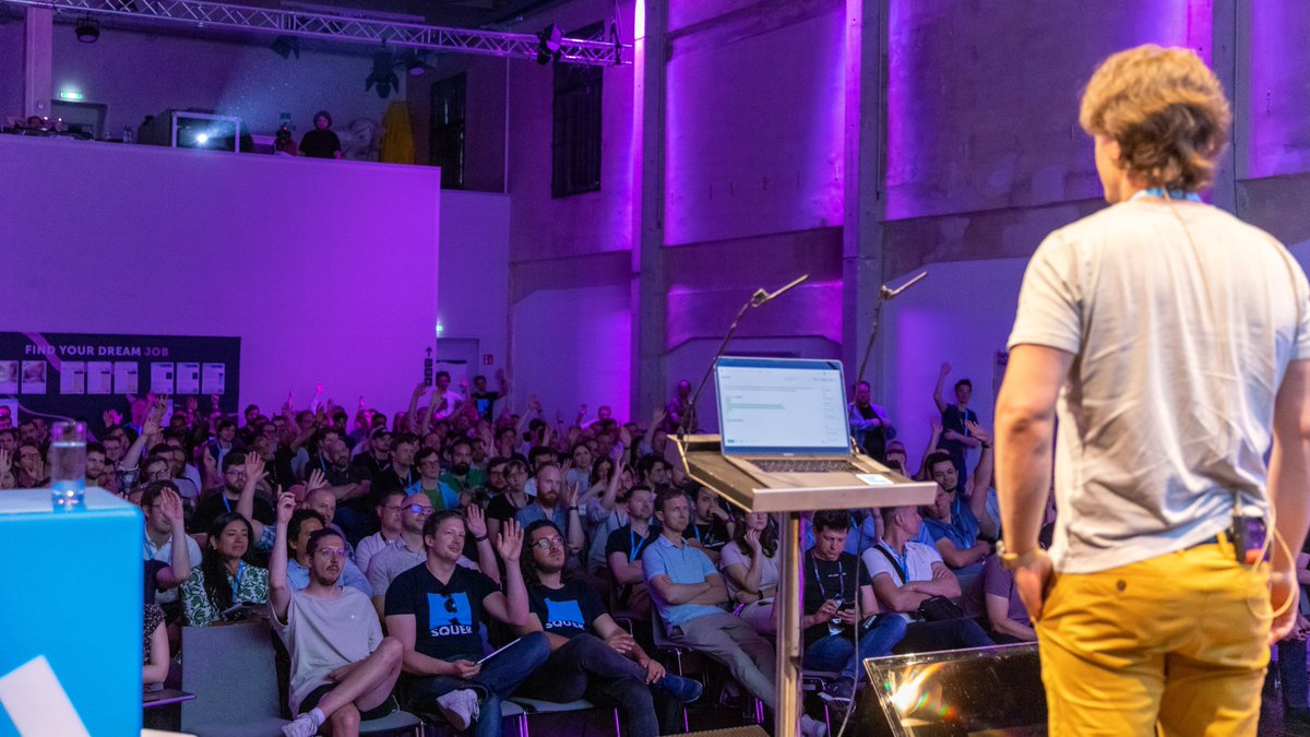 CodeCraftsVie's tweet photo. @clemenshelm on stage of #CodeCrafts to talk about how to Become an AI Toolsmith ๐ https://t.co/49cwJrIOIl