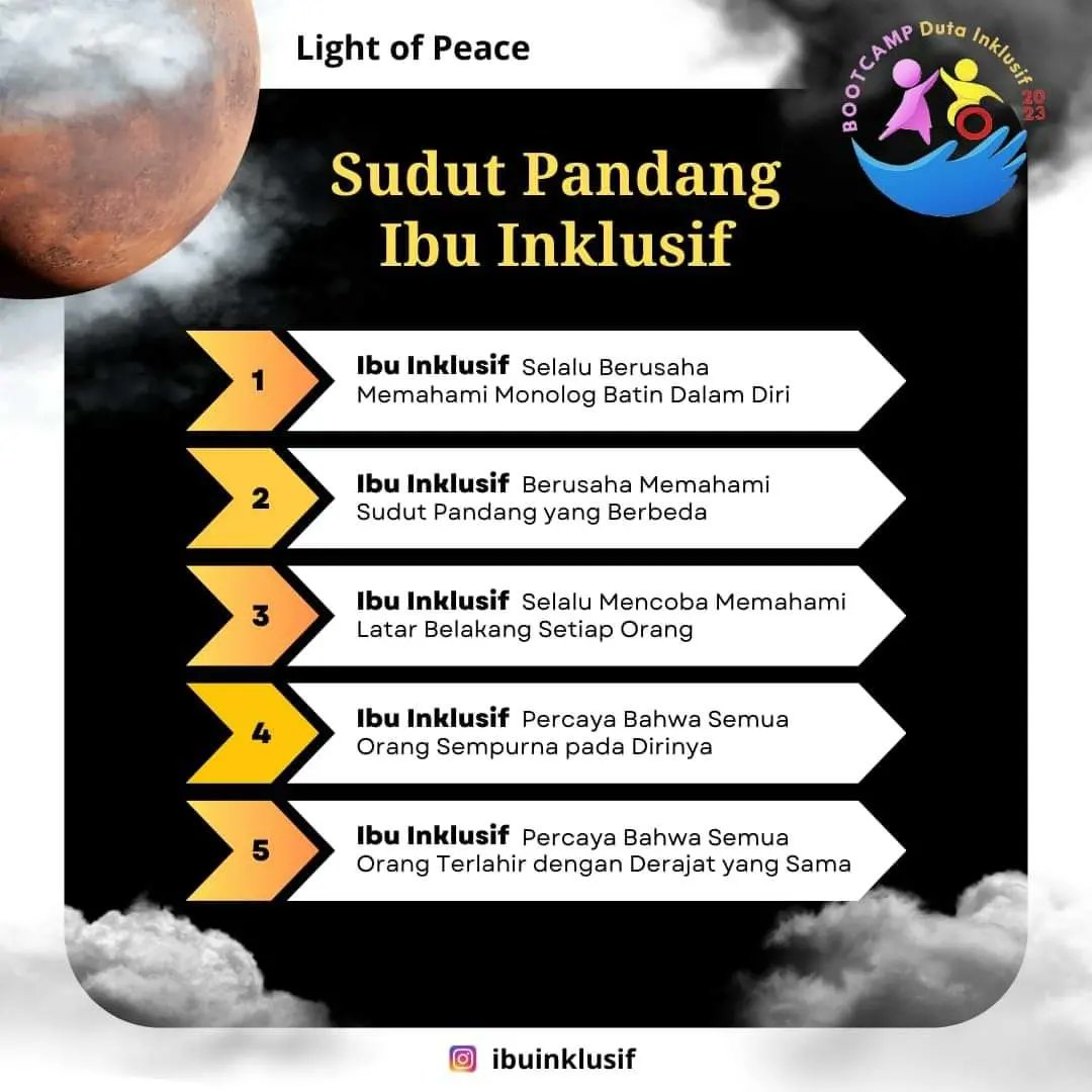 rahayu_sp's tweet photo. Melewati zona 1,2 dan 3 dan belajar menjadi @IbuInklusif di #bootcampibuinklusif  memberikan banyak ilmu baru dan pengalaman seru. Kami tidak hanya belajar mencintai diri sendiri, memaafkan dan menerima..tapi juga belajar berkomunikasi menggunakan media yang ramah inklusi https://t.co/eX0zp1MBwi